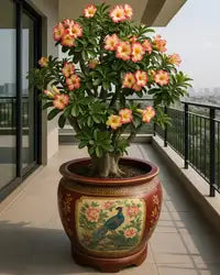 Adenium Plant Live Combo Without Pot Bonsai Multi Petal Desert Rose Pack Of - 6 (ALL plants are seedling Plants)