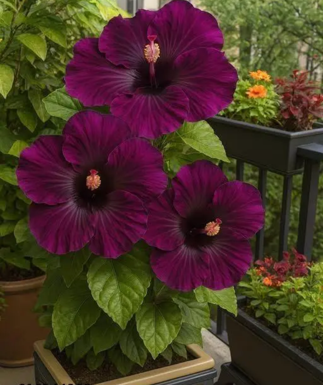 Durk Purple Colour Hibiscus /Gudhal Flowers Live Plant Perfect For Your Balcony And Home Garden 1 Healthy Live Flowers Plant