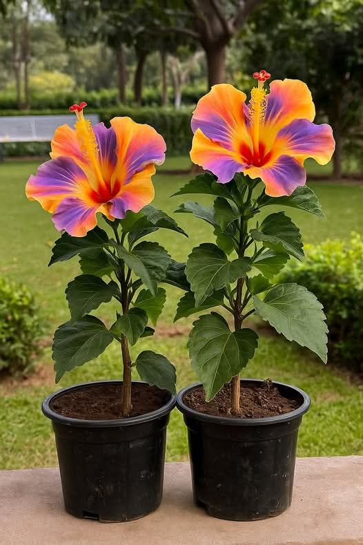 Multi Colour Rosa Hibiscus /Gudhal Flowers Live Plant Perfect For Your Balcony And Home Garden 1 Healthy Live Plant (Pack Of - 1)